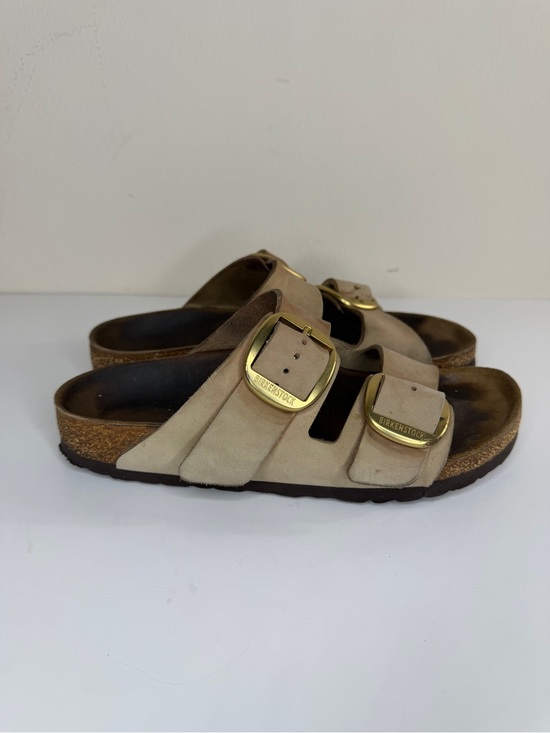 Birkenstock Shoes - Birkenstock Sandals Slides Women Size 38 US 7 Double Strap Tan Buckle Germany